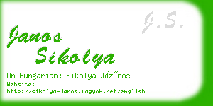 janos sikolya business card